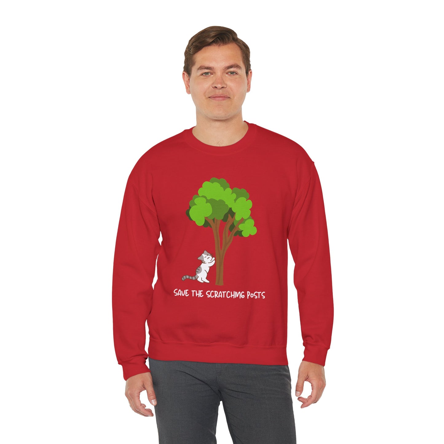 Tree Scratcher Sweatshirt – Cat & Tree Earth Day Crew Neck