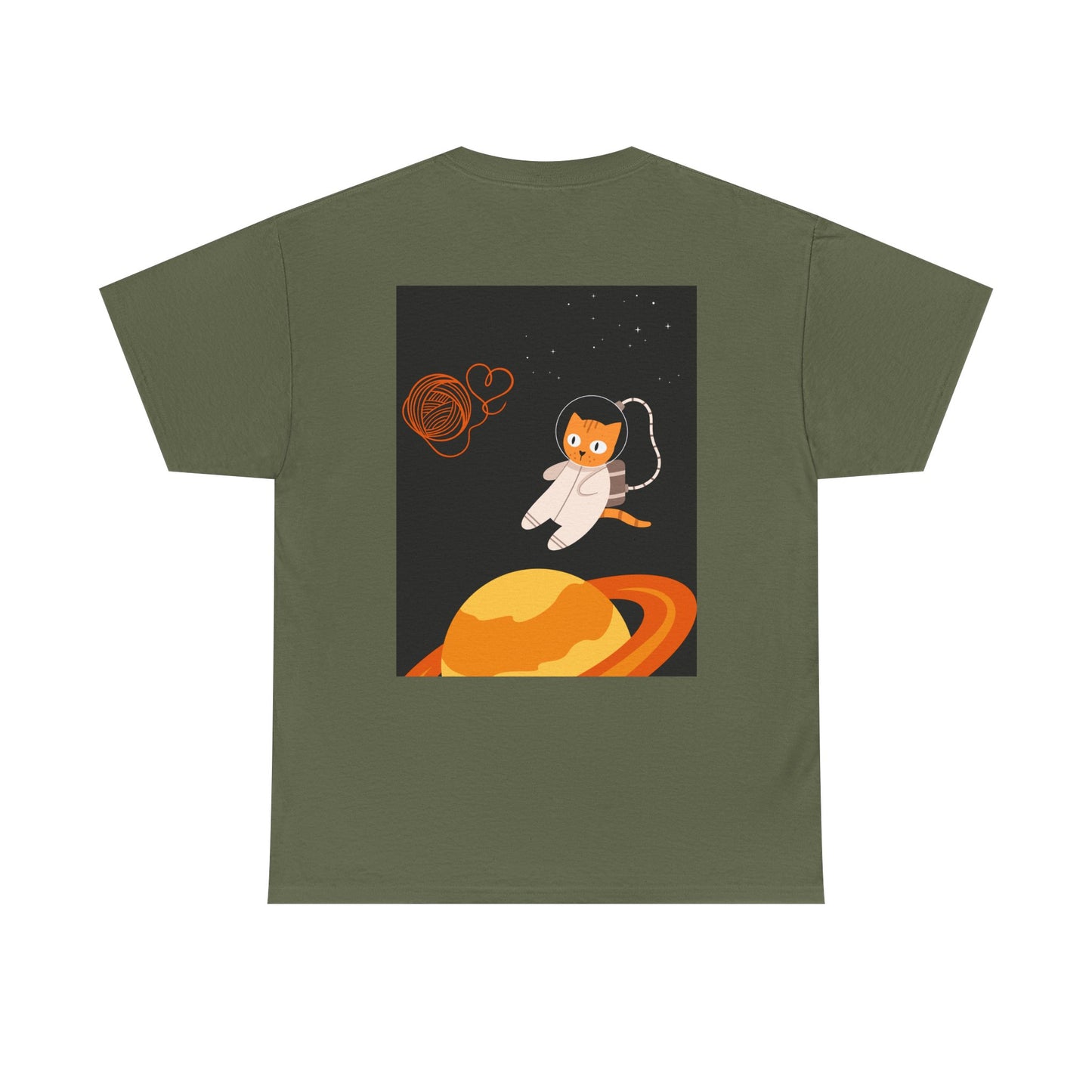 Lost in the Galaxy T-Shirt – Floating Space Cat Yarn Tee