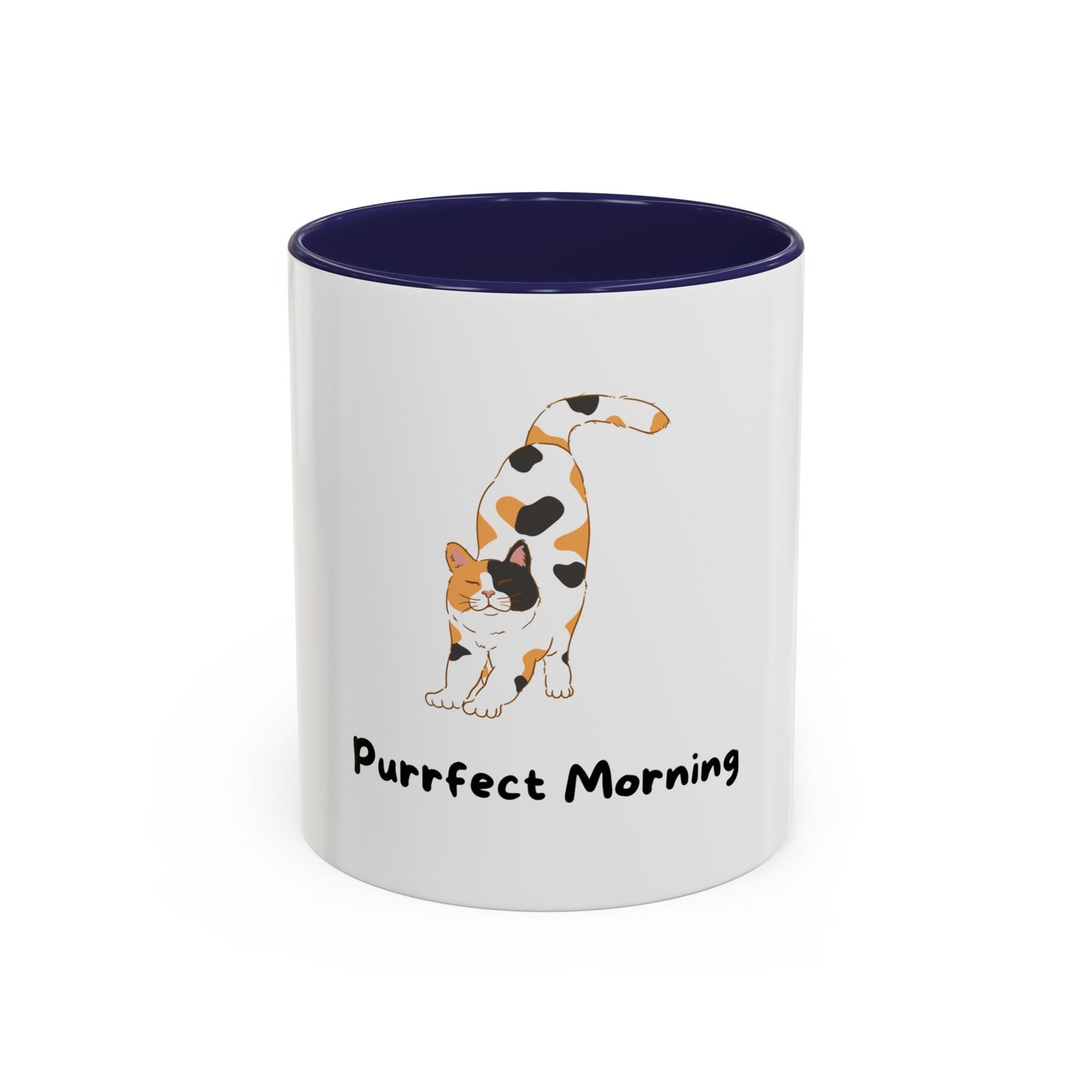 Purrfect Morning Cat Mug – Two-Tone Coffee Cup for Cat Lovers