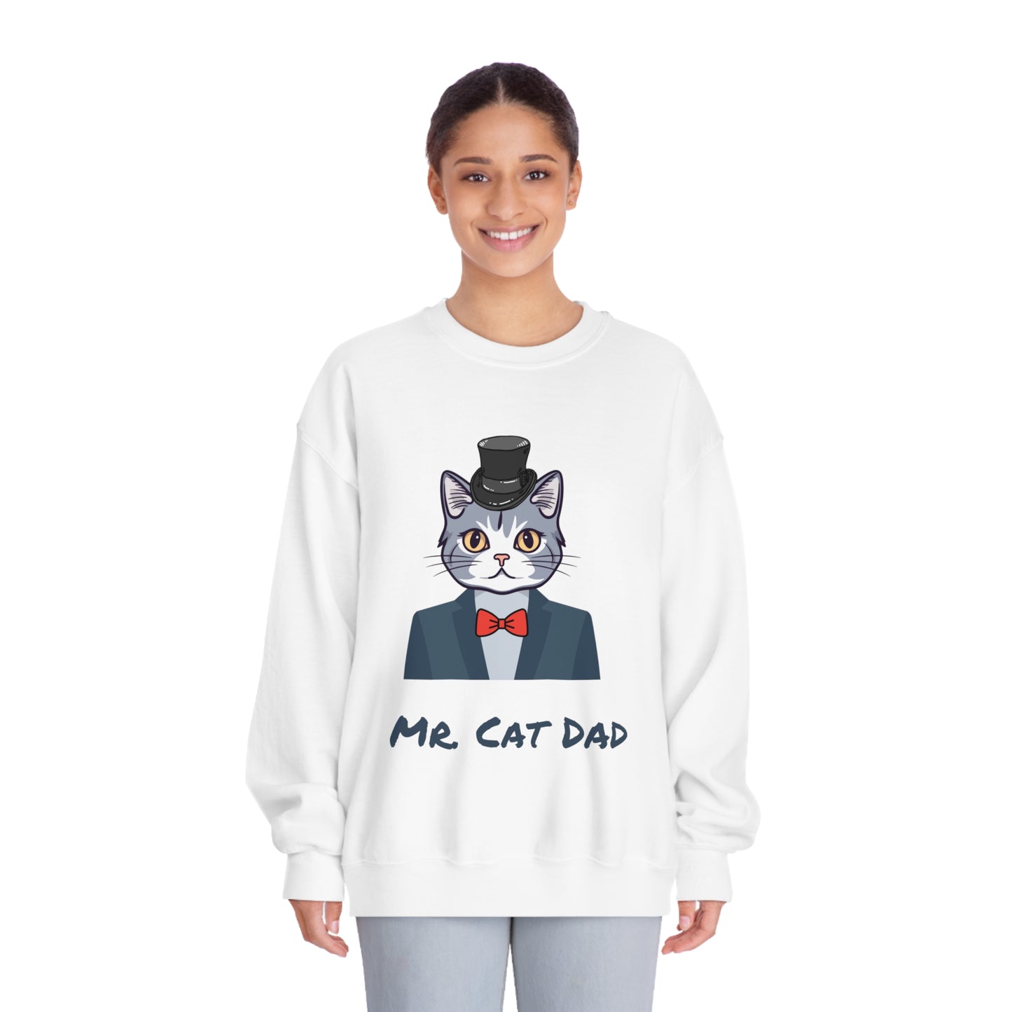 Mr. Cat Dad Sweatshirt – Logo Crew Neck for Cat Lovers