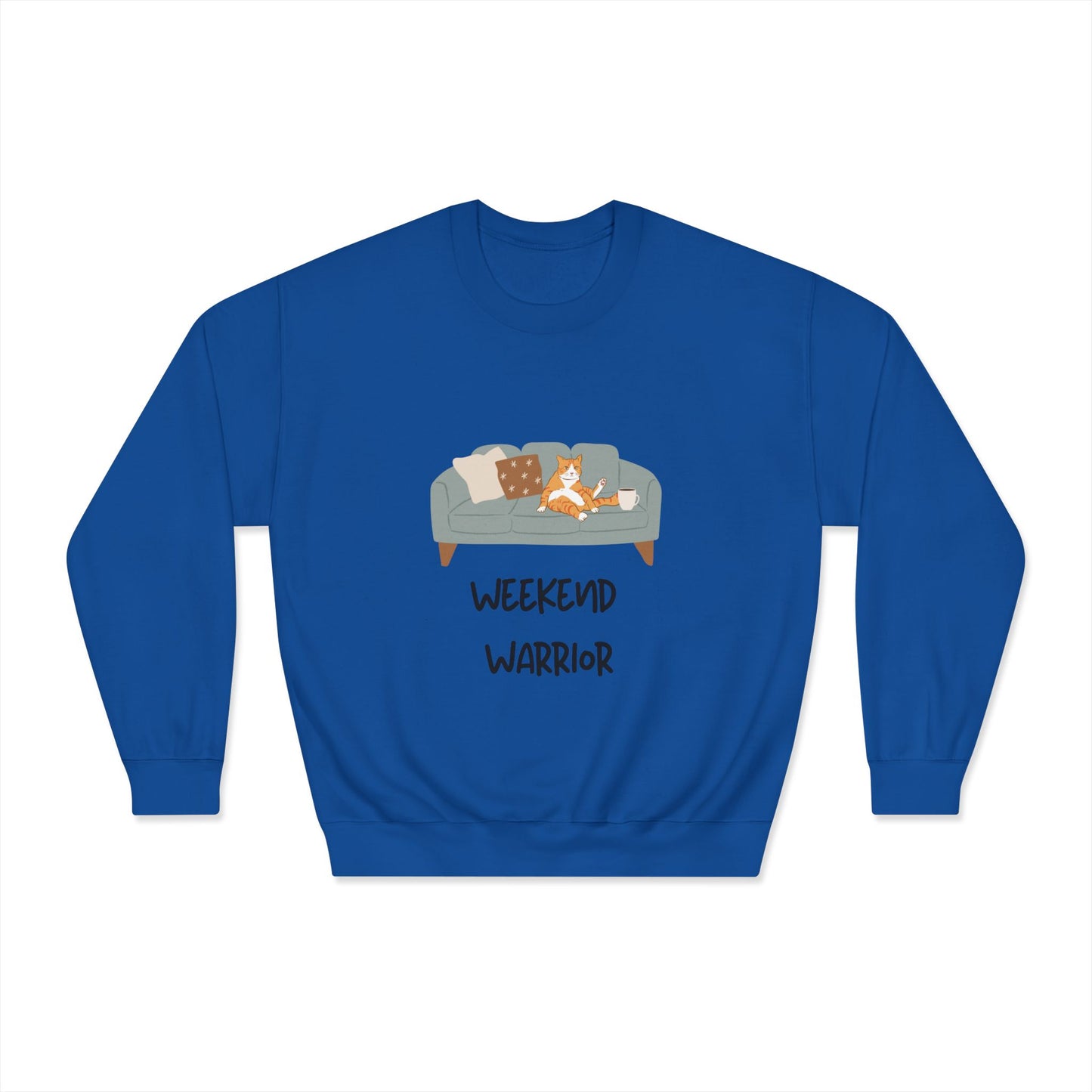 Weekend Warrior Sweatshirt – Lounging Cat Crew Neck