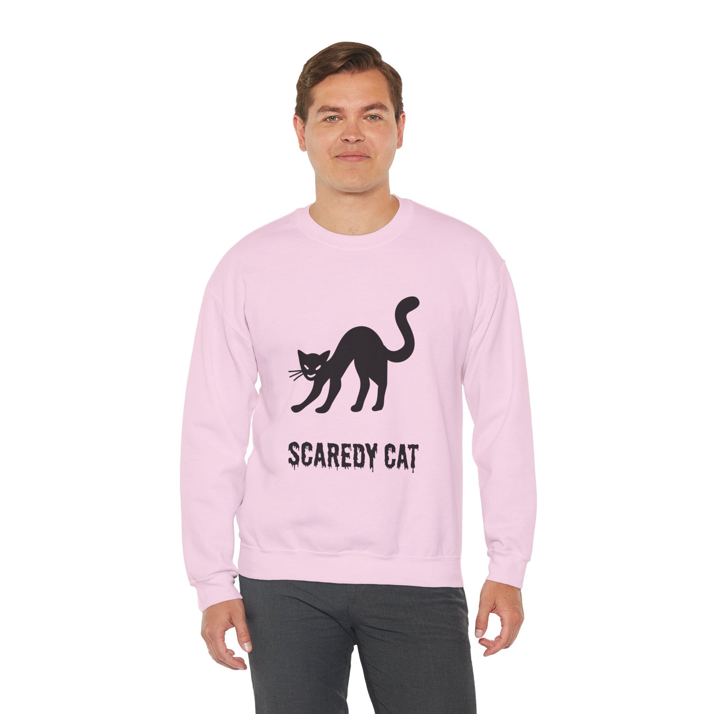 Scaredy Cat Sweatshirt – Arched Back Cat Crew Neck