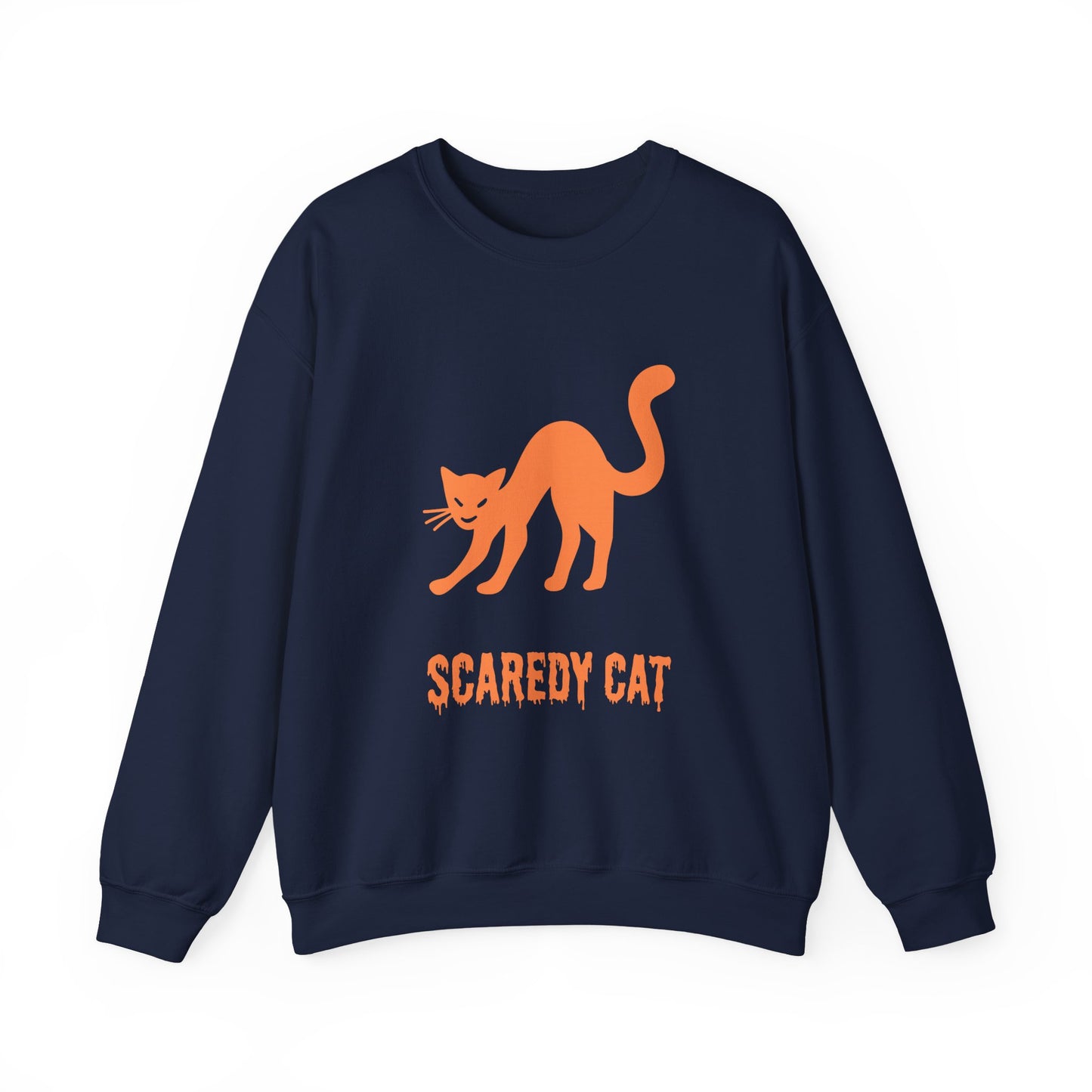 Scaredy Cat Sweatshirt – Arched Back Cat Crew Neck