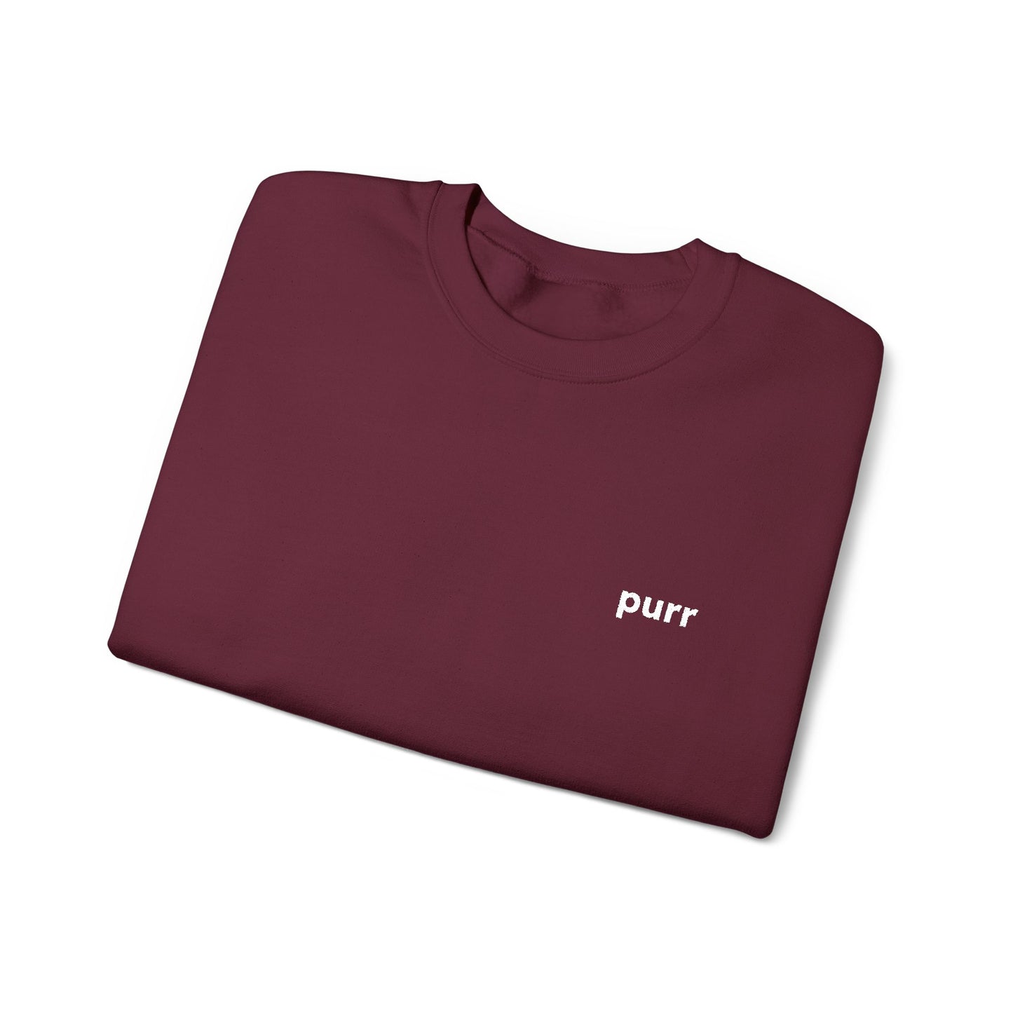 Purr Sweatshirt – Playful Embroidered Text Crew Neck