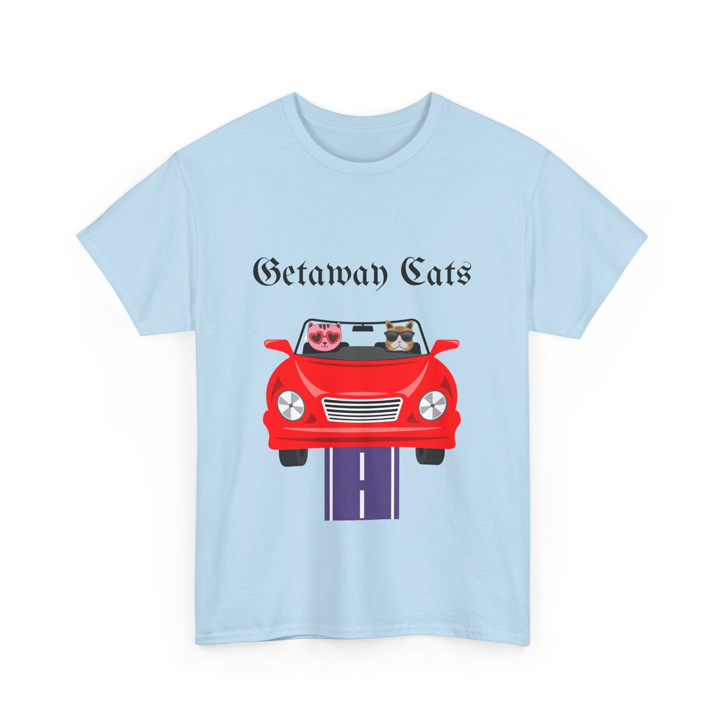 Getaway Cats T-Shirt – Convertible-Driving Feline Duo
