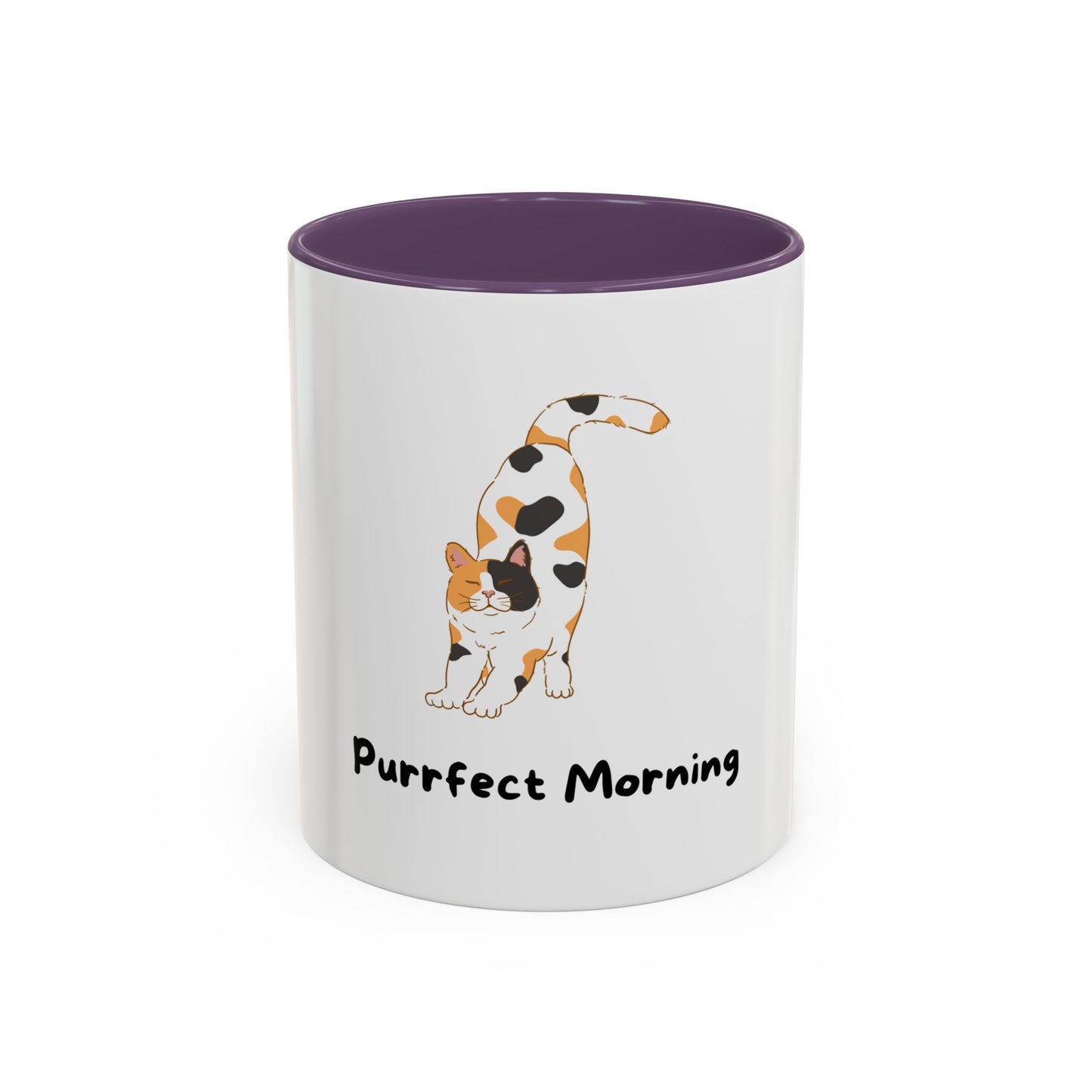 Purrfect Morning Cat Mug – Two-Tone Coffee Cup for Cat Lovers