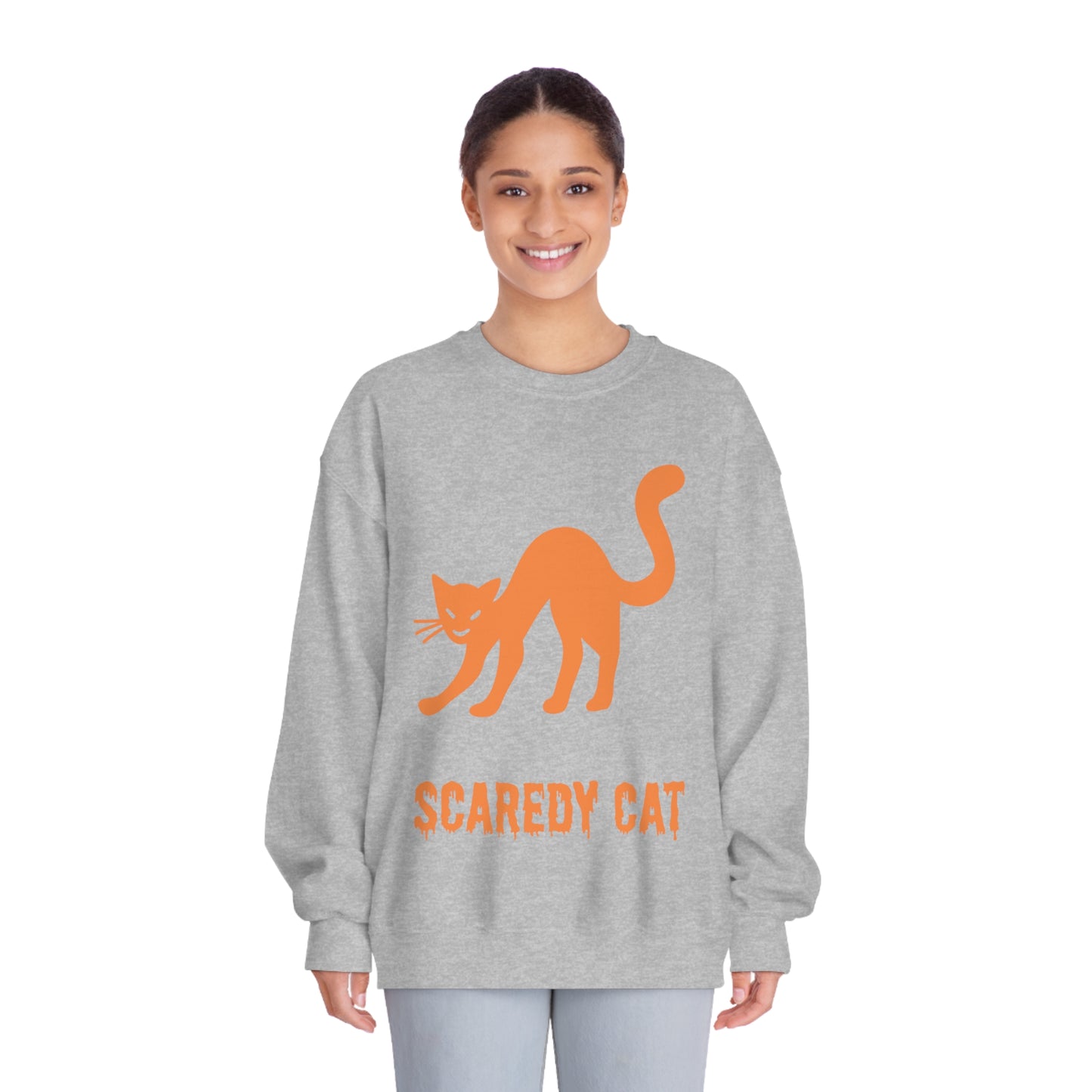 Scaredy Cat Sweatshirt – Arched Back Cat Crew Neck