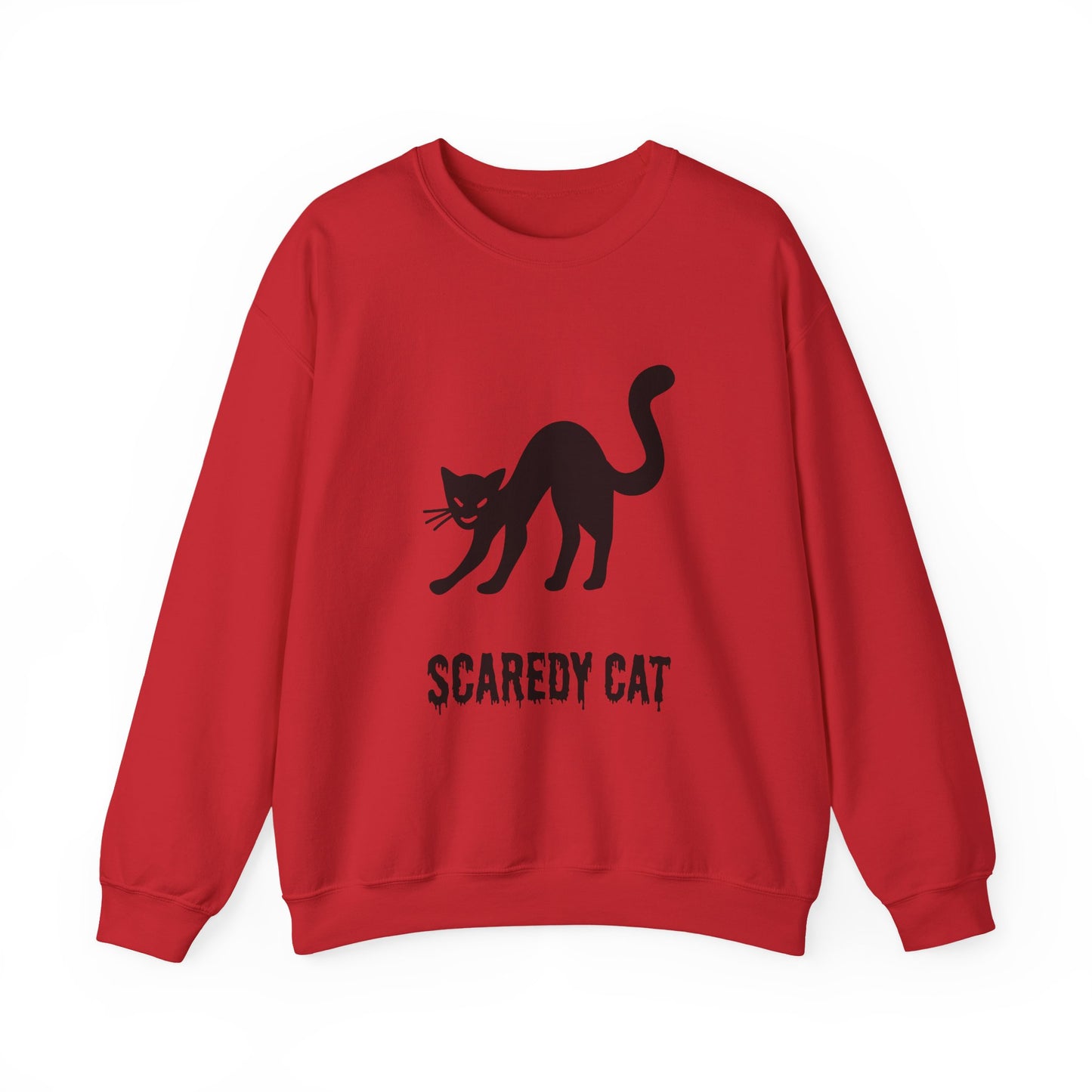 Scaredy Cat Sweatshirt – Arched Back Cat Crew Neck