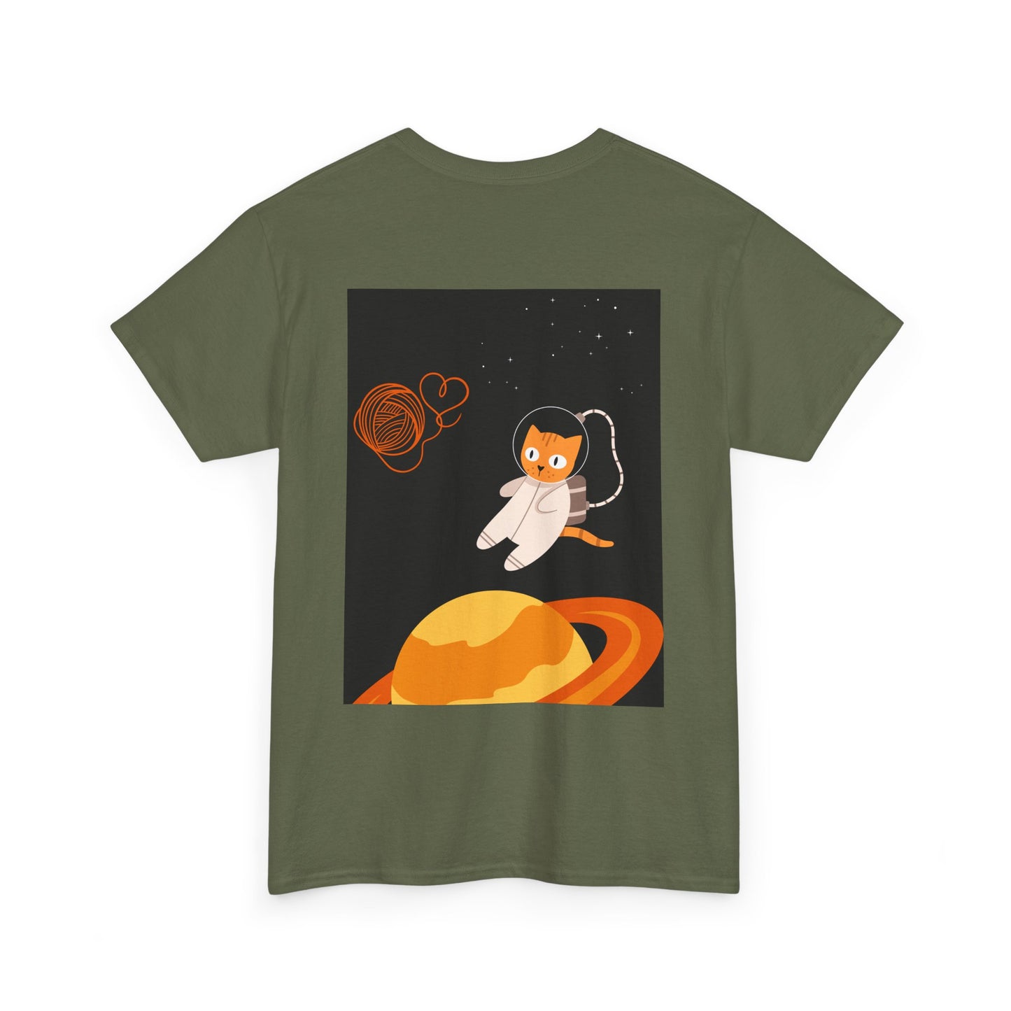 Lost in the Galaxy T-Shirt – Floating Space Cat Yarn Tee
