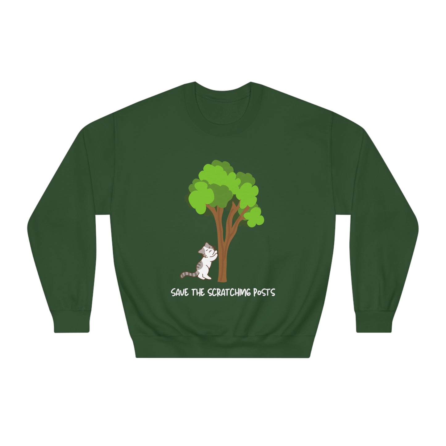 Tree Scratcher Sweatshirt – Cat & Tree Earth Day Crew Neck