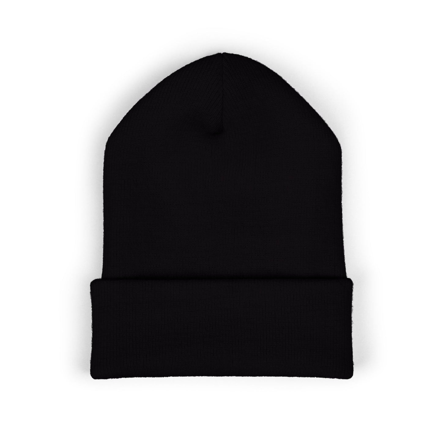 Stretching Cat Beanie – Embroidered Cuffed Knit Hat