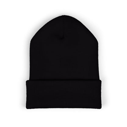 Stretching Cat Beanie – Embroidered Cuffed Knit Hat