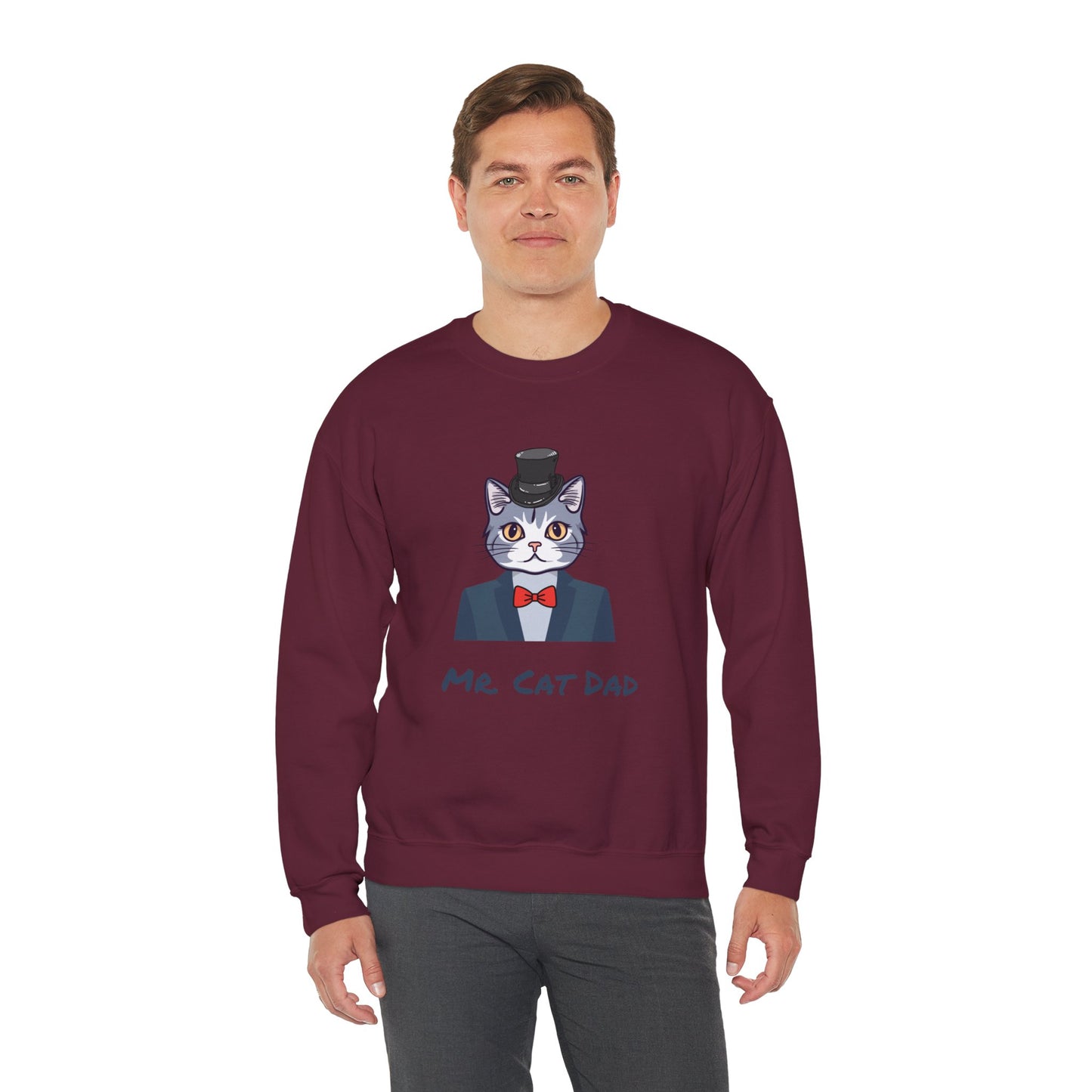 Mr. Cat Dad Sweatshirt – Logo Crew Neck for Cat Lovers