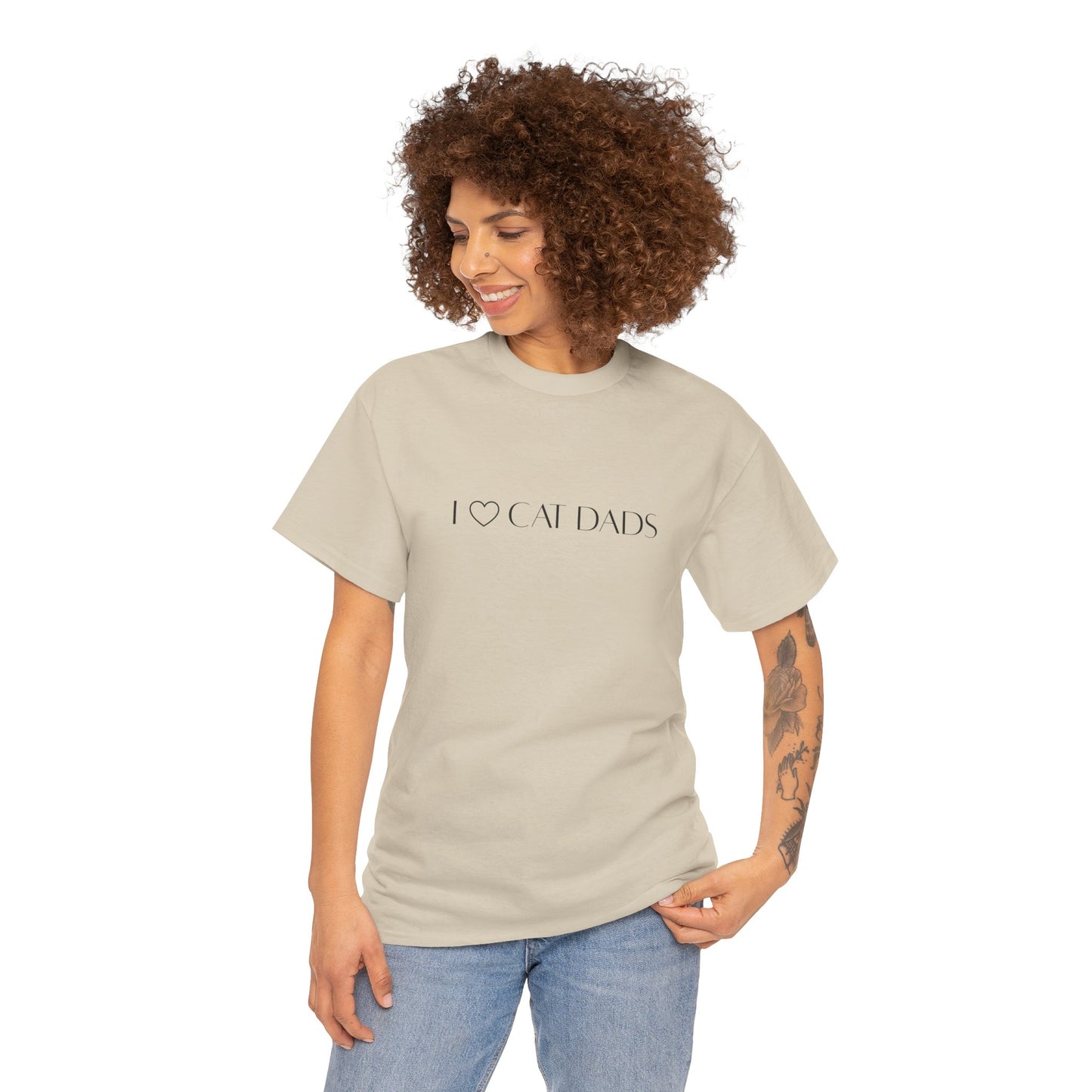 I Love Cat Dads T-Shirt – Minimalist Text Tee