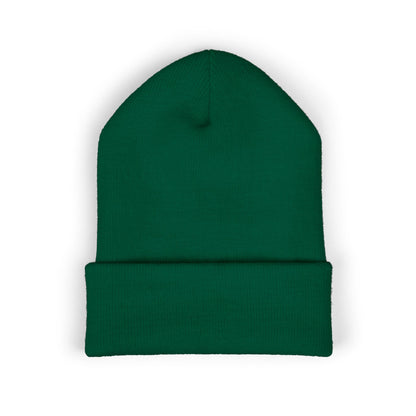 Stretching Cat Beanie – Embroidered Cuffed Knit Hat
