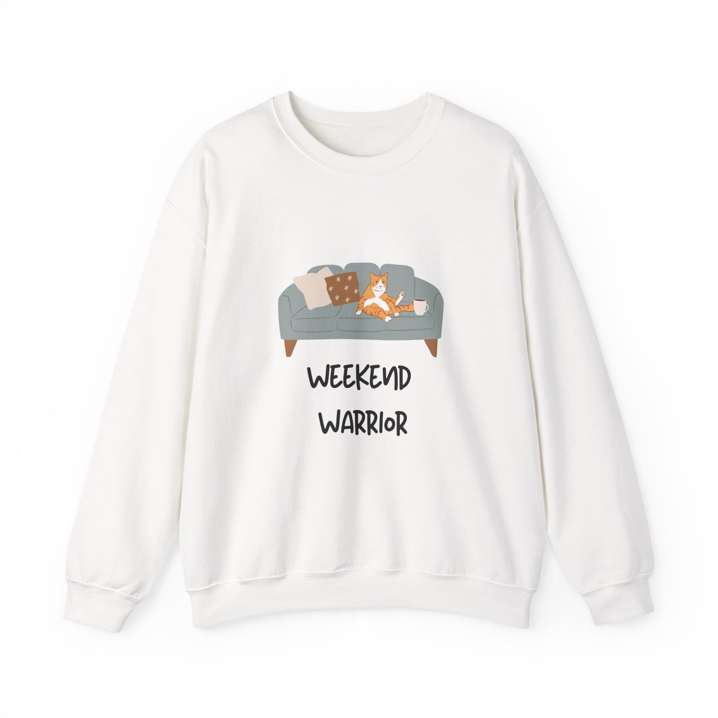 Weekend Warrior Sweatshirt – Lounging Cat Crew Neck