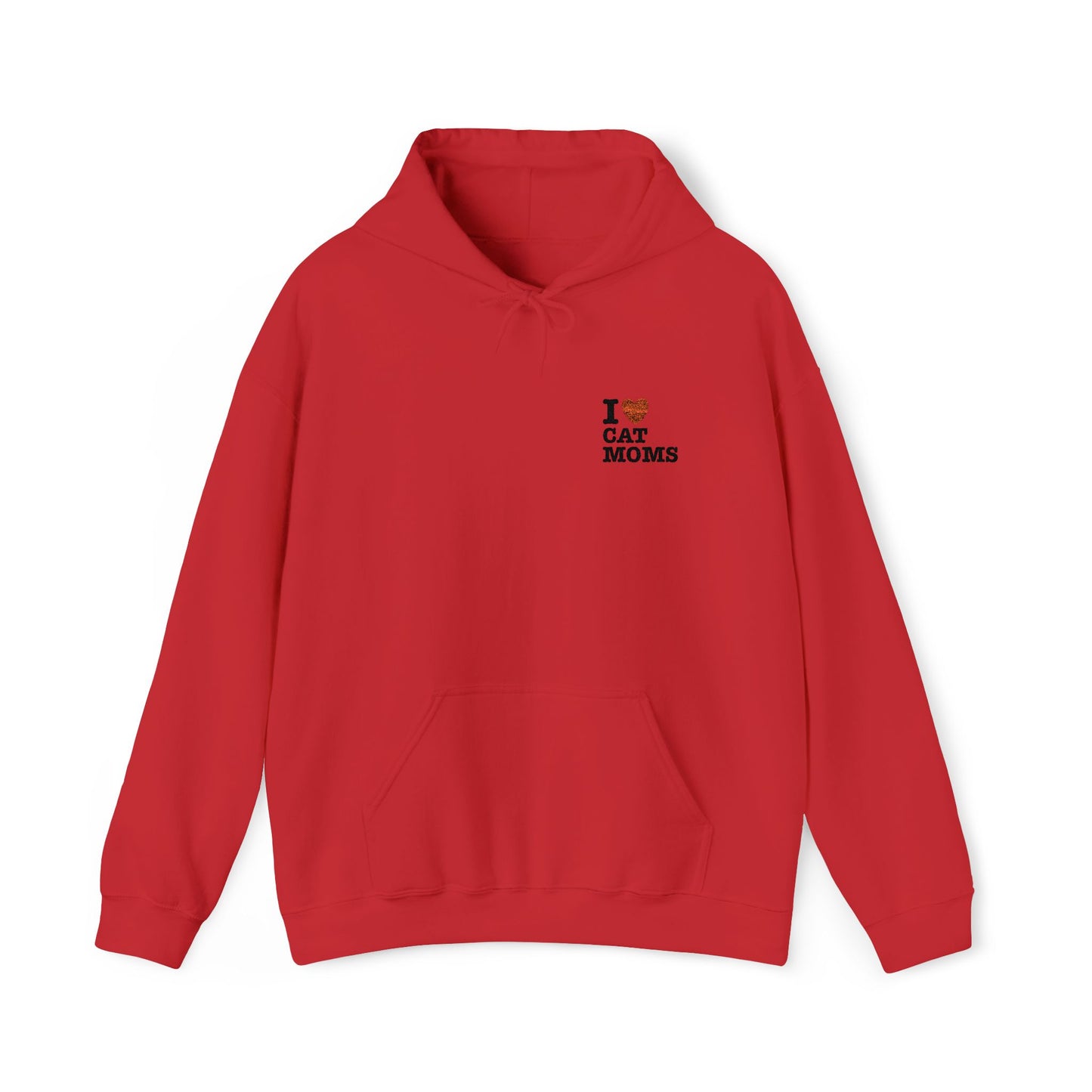 I Love Cat Moms Hoodie – Embroidered Text Pullover