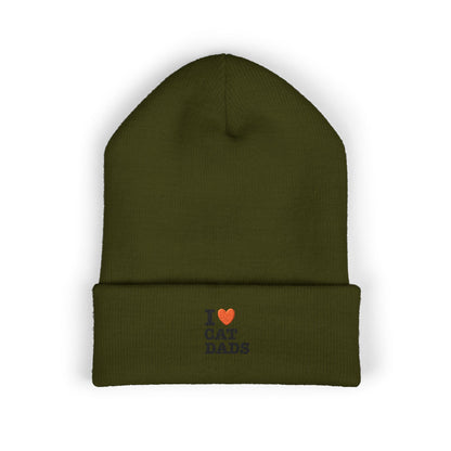 I Love Cat Dads Beanie – Embroidered Cuffed Knit Hat
