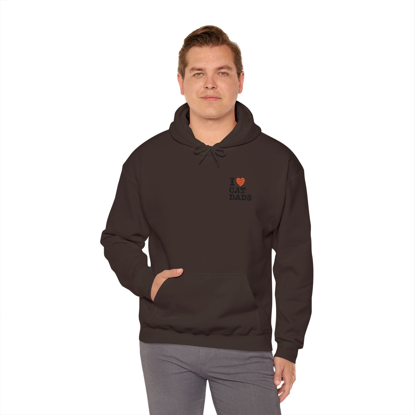 I Love Cat Dads Hoodie – Embroidered Text Pullover