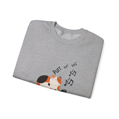 Meow Mix Sweatshirt – Cat on Record Player Crew Neck