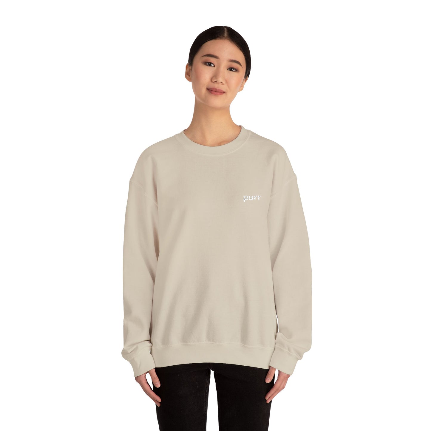 Purr Sweatshirt – Playful Embroidered Text Crew Neck