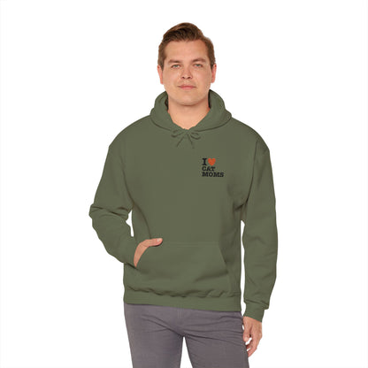 I Love Cat Moms Hoodie – Embroidered Text Pullover