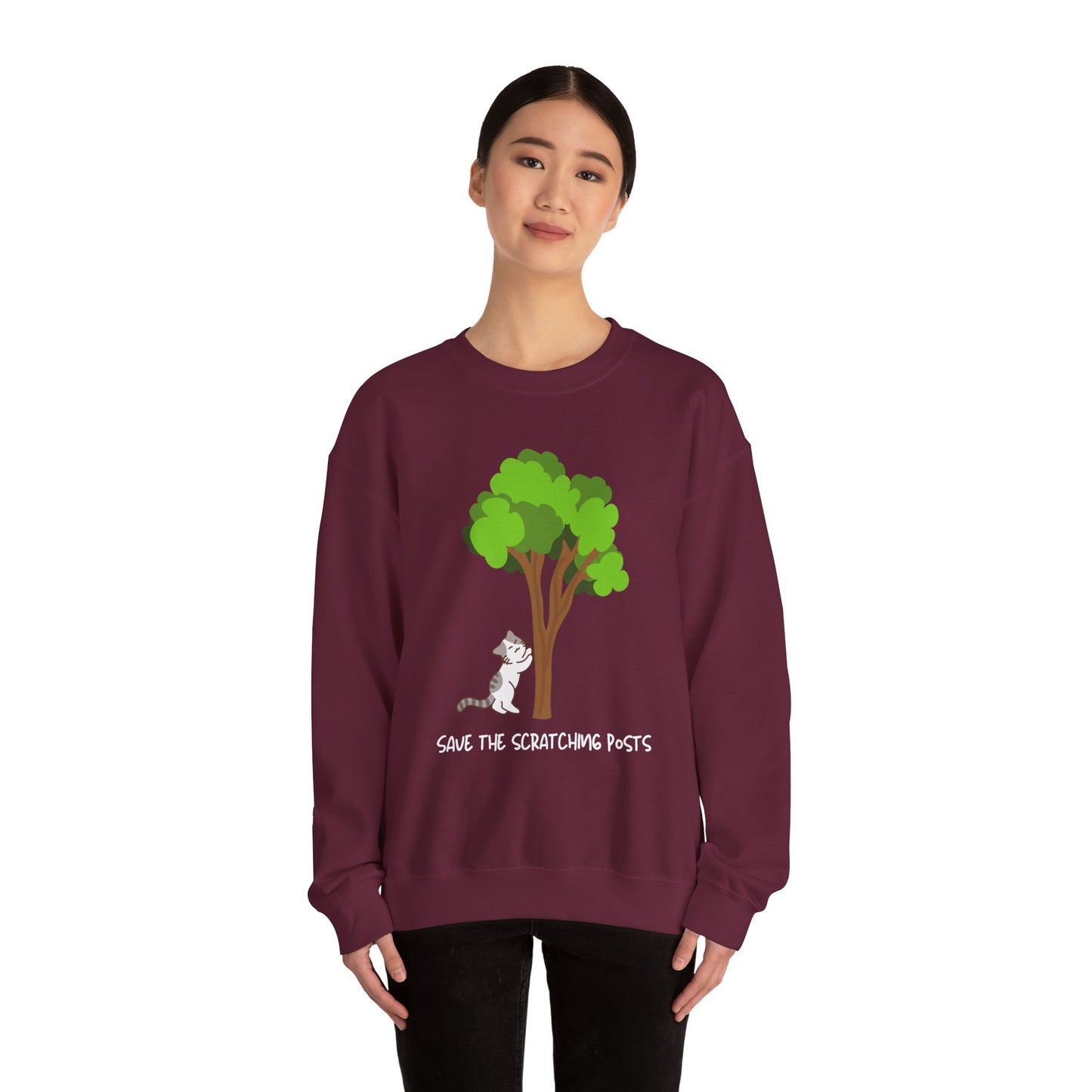 Tree Scratcher Sweatshirt – Cat & Tree Earth Day Crew Neck