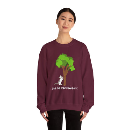 Tree Scratcher Sweatshirt – Cat & Tree Earth Day Crew Neck