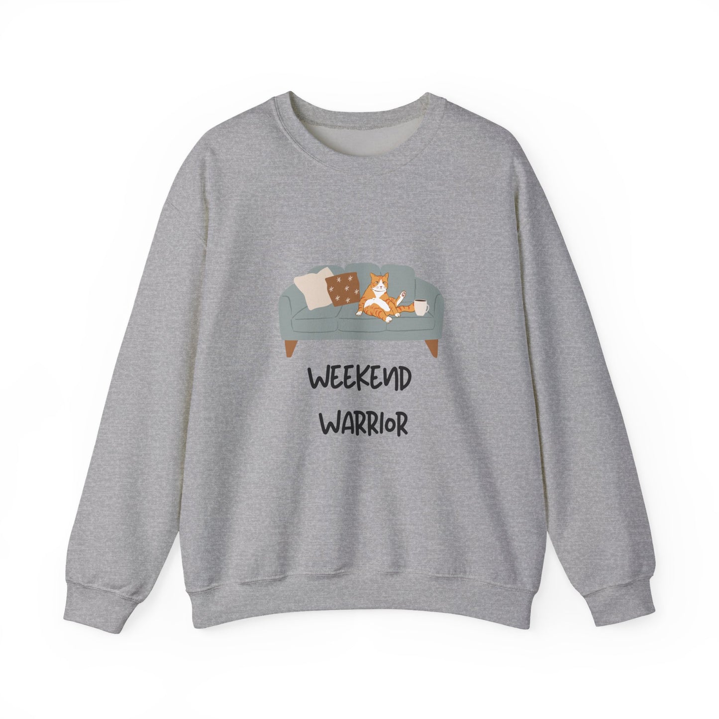 Weekend Warrior Sweatshirt – Lounging Cat Crew Neck