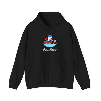 Gone Fishing Hoodie – Cat in Boat Graphic Pullover