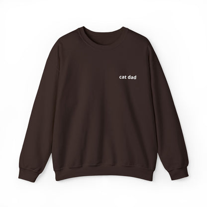 Cat Dad Sweatshirt – Embroidered Text Crew Neck