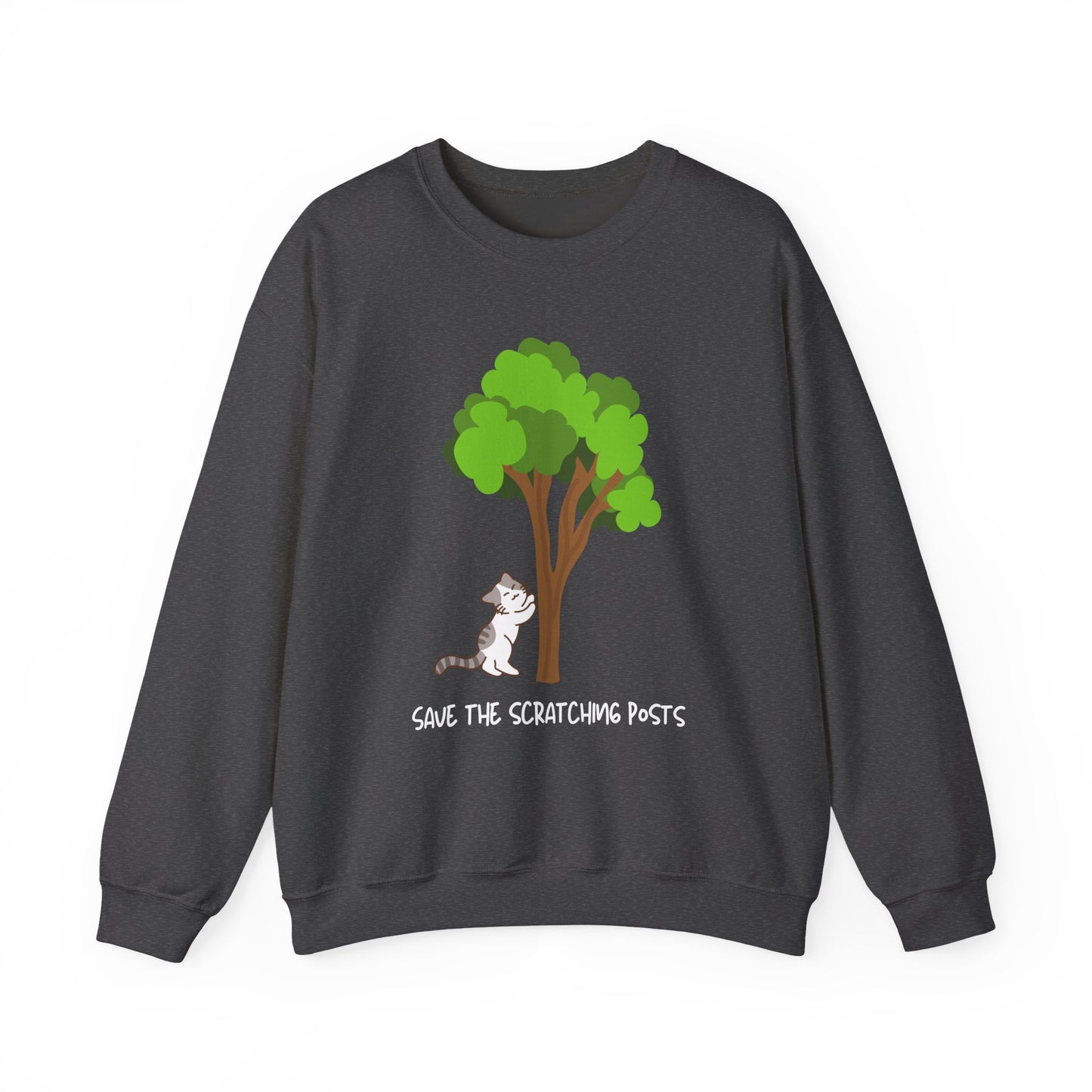 Tree Scratcher Sweatshirt – Cat & Tree Earth Day Crew Neck