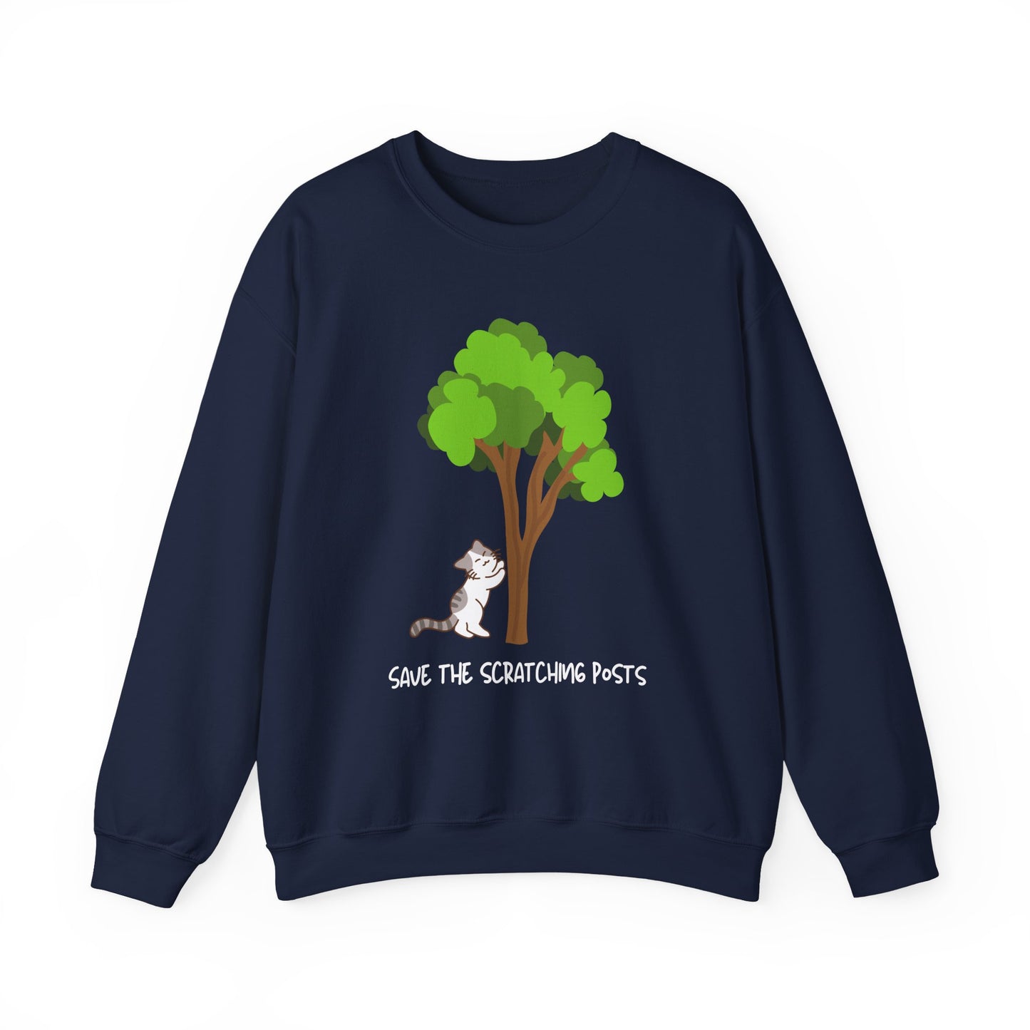 Tree Scratcher Sweatshirt – Cat & Tree Earth Day Crew Neck