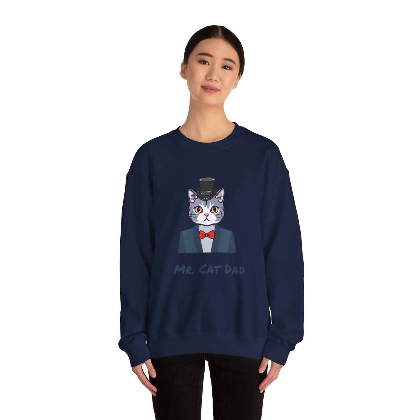 Mr. Cat Dad Sweatshirt – Logo Crew Neck for Cat Lovers