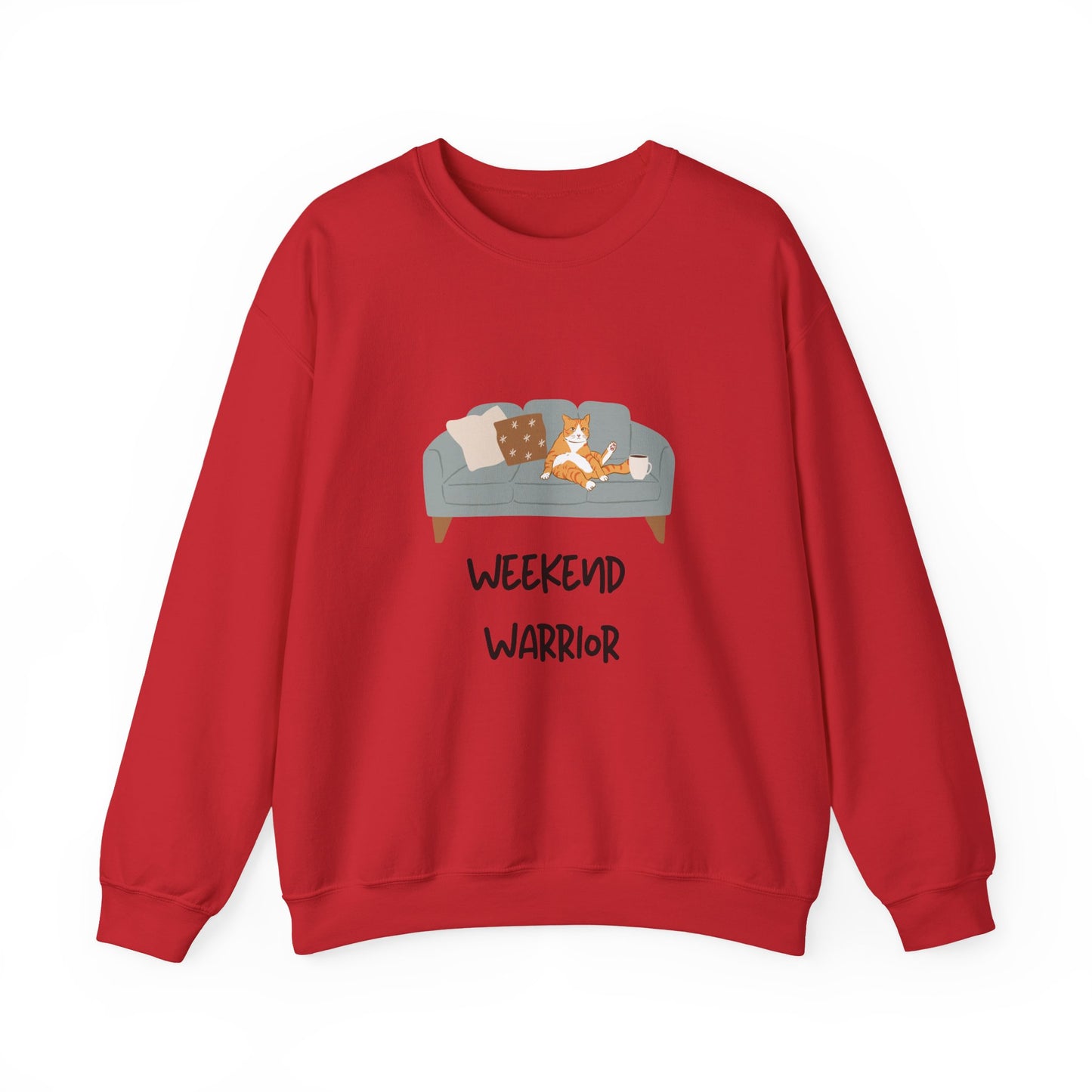 Weekend Warrior Sweatshirt – Lounging Cat Crew Neck