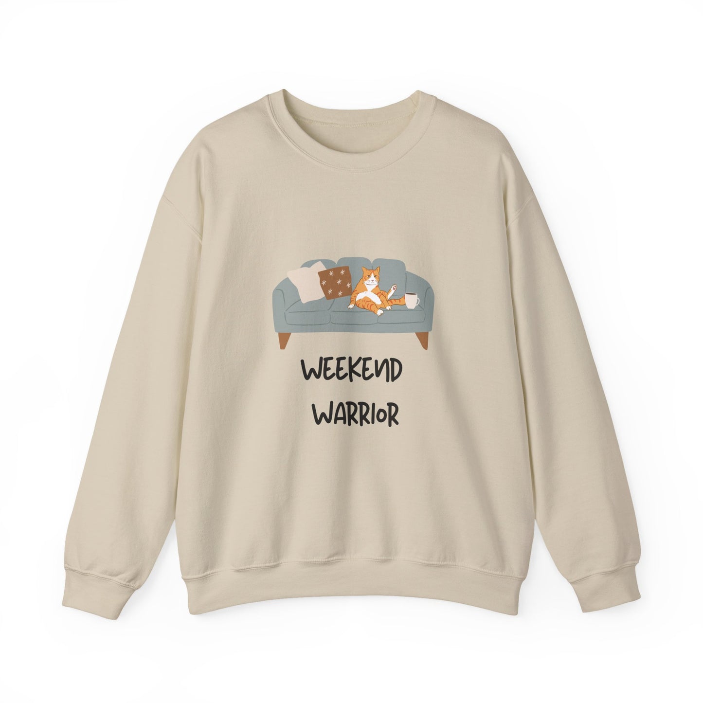 Weekend Warrior Sweatshirt – Lounging Cat Crew Neck