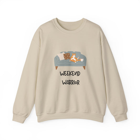 Weekend Warrior Sweatshirt – Lounging Cat Crew Neck
