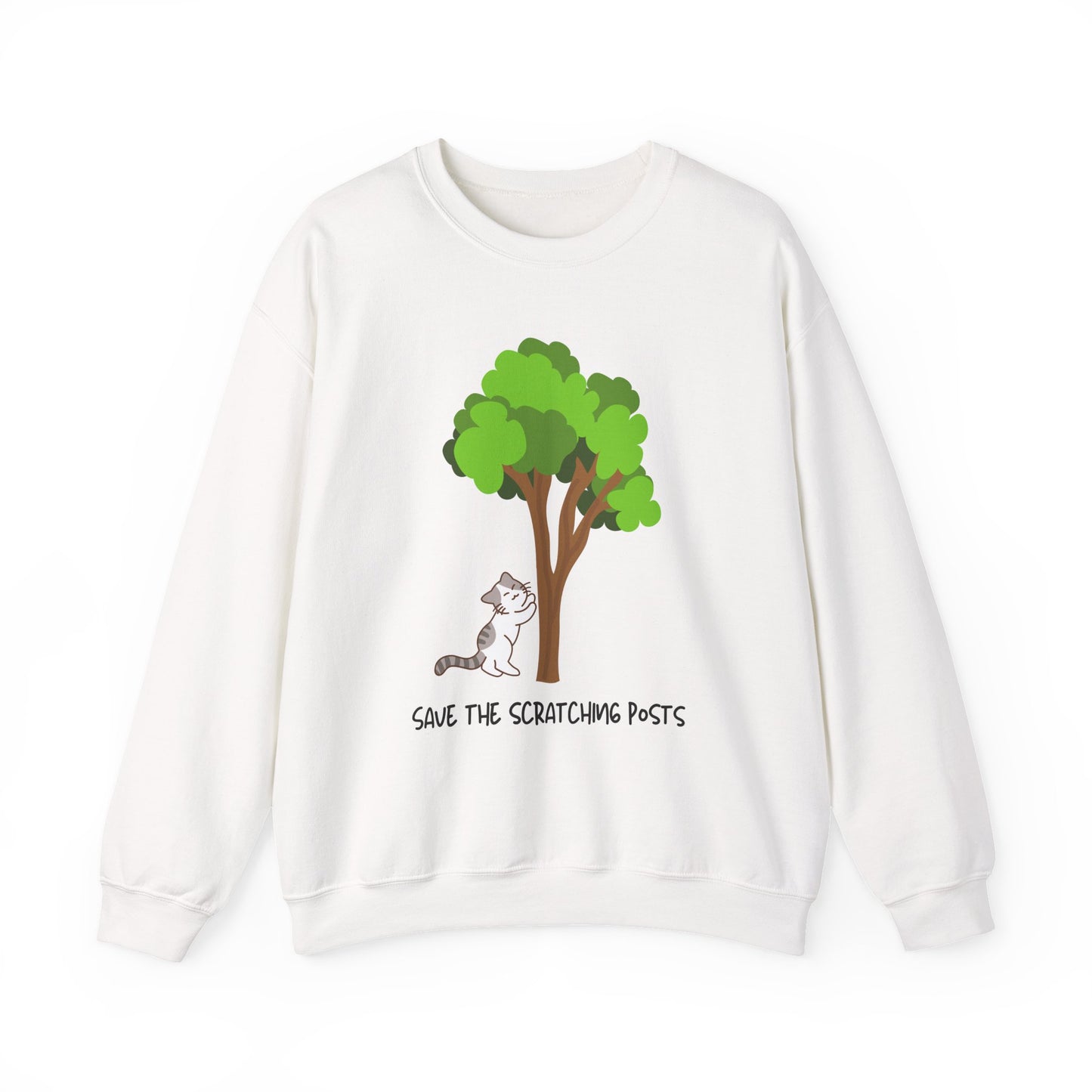Tree Scratcher Sweatshirt – Cat & Tree Earth Day Crew Neck
