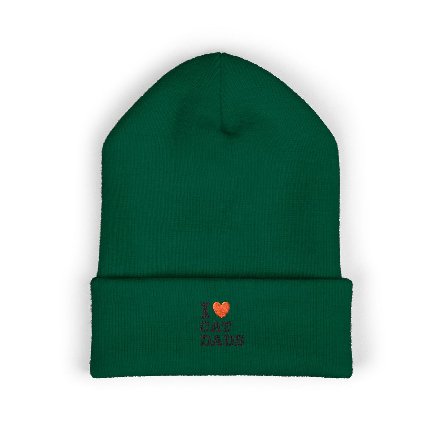I Love Cat Dads Beanie – Embroidered Cuffed Knit Hat