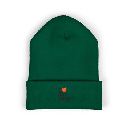 I Love Cat Dads Beanie – Embroidered Cuffed Knit Hat