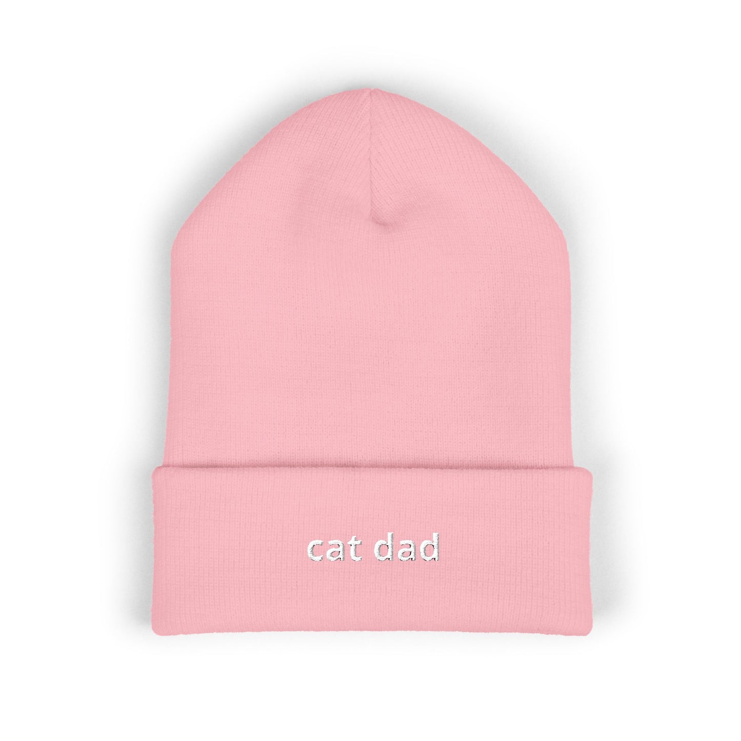 Cat Dad Beanie – Embroidered Cuffed Knit Hat