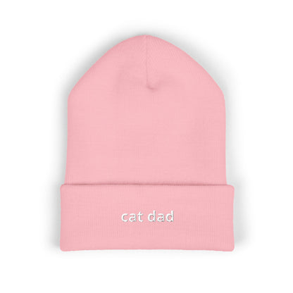 Cat Dad Beanie – Embroidered Cuffed Knit Hat