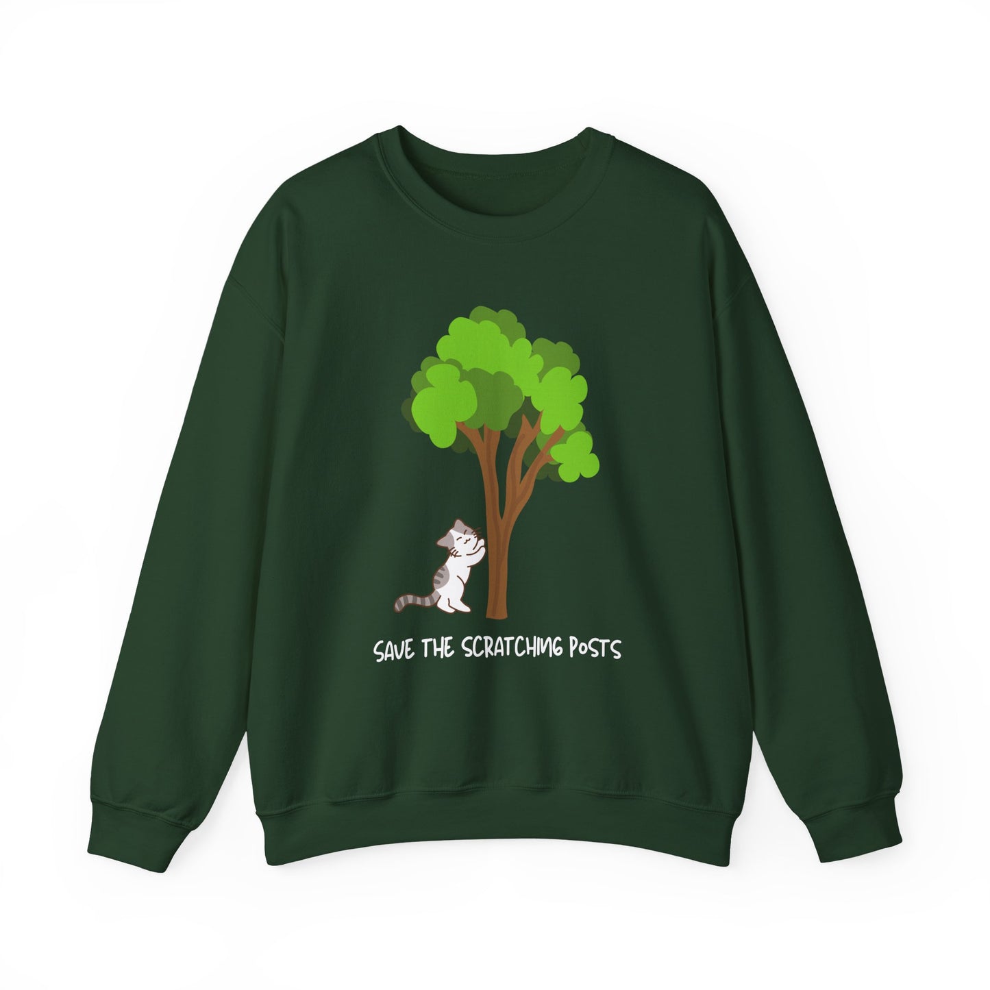 Tree Scratcher Sweatshirt – Cat & Tree Earth Day Crew Neck