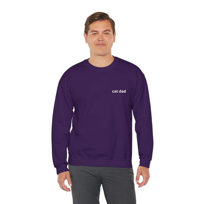 Cat Dad Sweatshirt – Embroidered Text Crew Neck