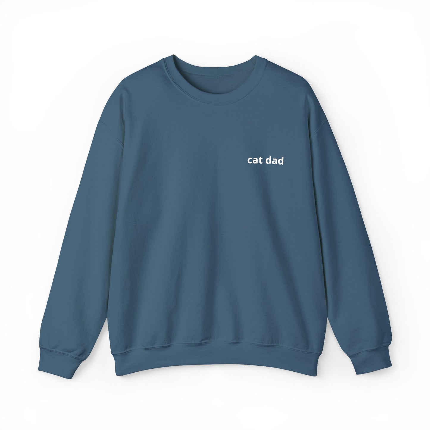 Cat Dad Sweatshirt – Embroidered Text Crew Neck