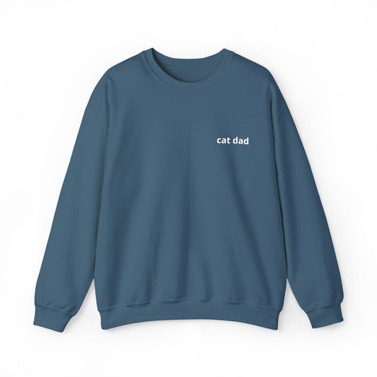 Cat Dad Sweatshirt – Embroidered Text Crew Neck