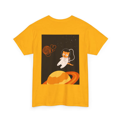 Lost in the Galaxy T-Shirt – Floating Space Cat Yarn Tee