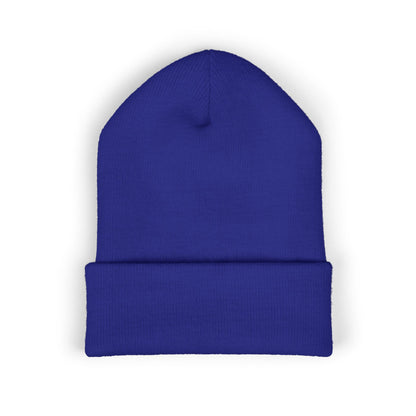 Stretching Cat Beanie – Embroidered Cuffed Knit Hat