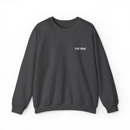 Cat Dad Sweatshirt – Embroidered Text Crew Neck