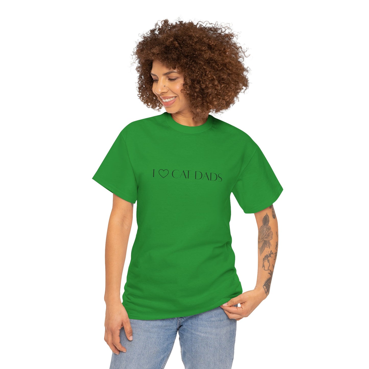 I Love Cat Dads T-Shirt – Minimalist Text Tee